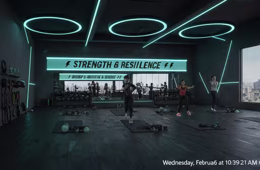 A picture of a group stretching before their class starts