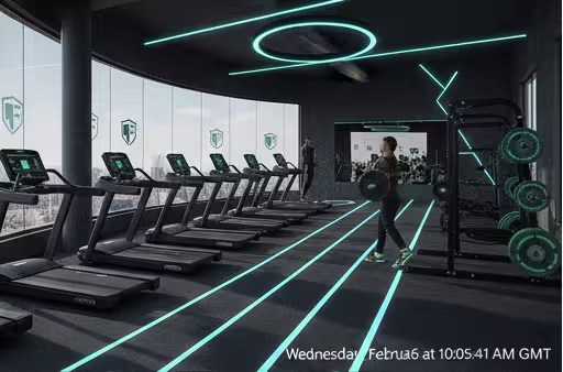 A picture of the fitness suite including running machines